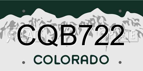 CQB722 Colorado License Plate