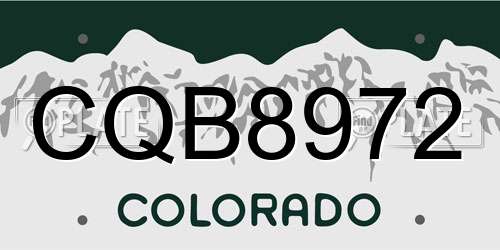 CQB8972 Colorado License Plate