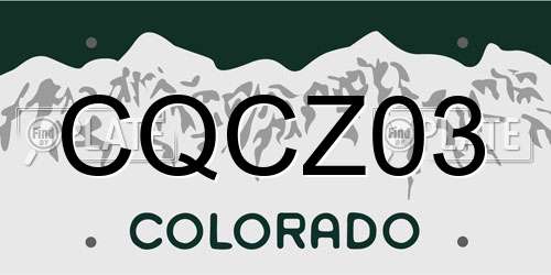 CQCZ03 Colorado License Plate