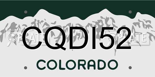 CQDI52 Colorado License Plate