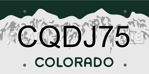 CQDJ75 Colorado License Plate