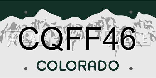 CQFF46 Colorado License Plate