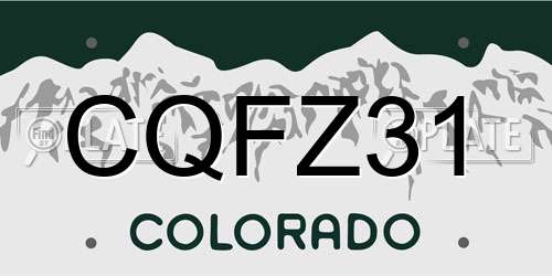 CQFZ31 Colorado License Plate