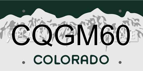 CQGM60 Colorado License Plate