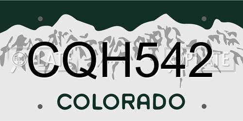 CQH542 Colorado License Plate