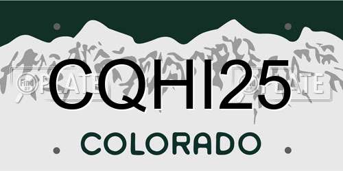 CQHI25 Colorado License Plate
