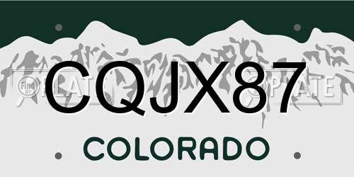 CQJX87 Colorado License Plate