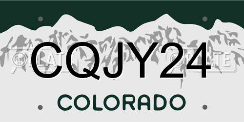 CQJY24 Colorado License Plate