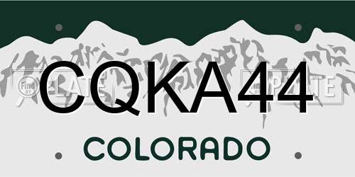 CQKA44 Colorado License Plate