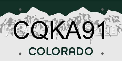 CQKA91 Colorado License Plate
