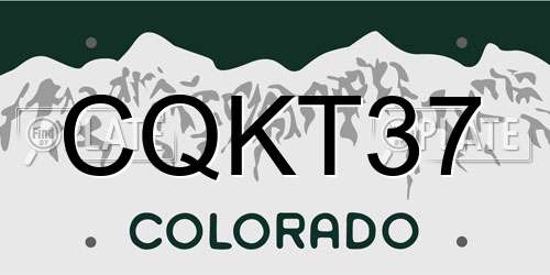 CQKT37 Colorado License Plate