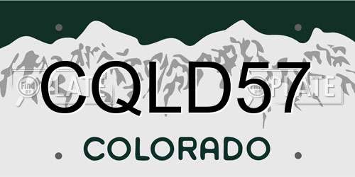 CQLD57 Colorado License Plate