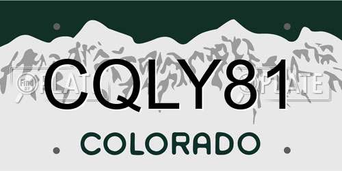 CQLY81 Colorado License Plate