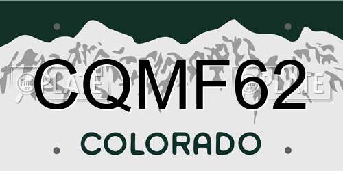 CQMF62 Colorado License Plate