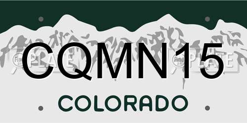 CQMN15 Colorado License Plate