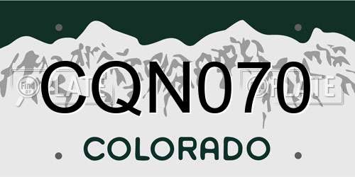 CQN070 Colorado License Plate