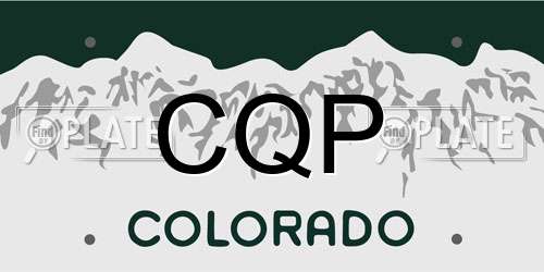 CQP Colorado License Plate