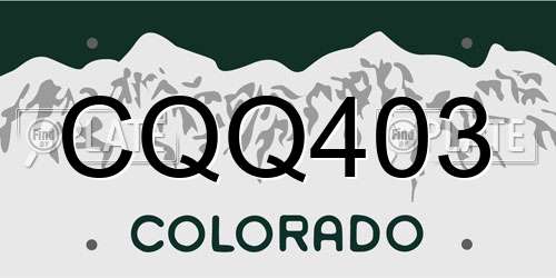 CQQ403 Colorado License Plate