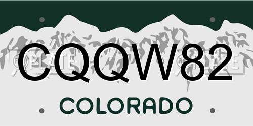 CQQW82 Colorado License Plate