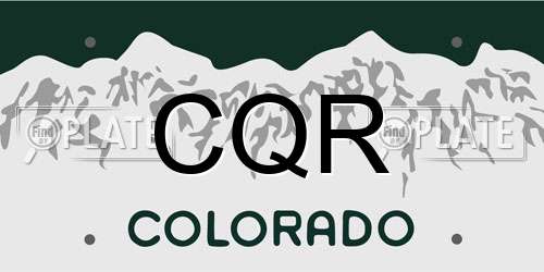CQR Colorado License Plate