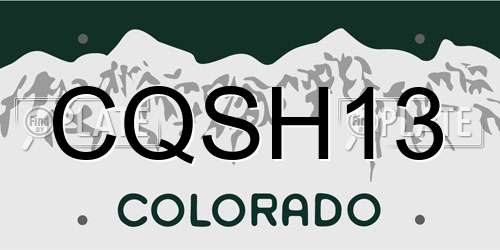 CQSH13 Colorado License Plate