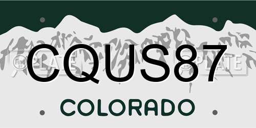 CQUS87 Colorado License Plate