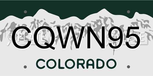 CQWN95 Colorado License Plate