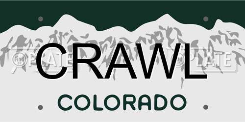 CRAWL Colorado License Plate
