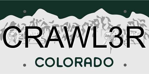 CRAWL3R Colorado License Plate