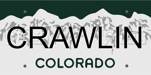 CRAWLIN Colorado License Plate
