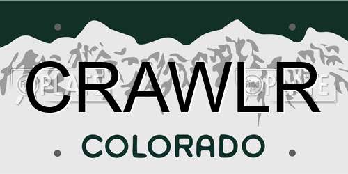 CRAWLR Colorado License Plate