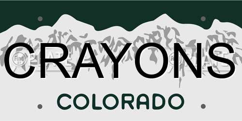 CRAYONS Colorado License Plate