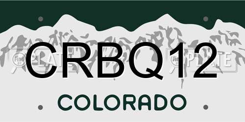 CRBQ12 Colorado License Plate