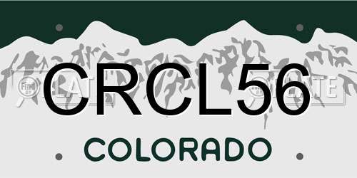 CRCL56 Colorado License Plate