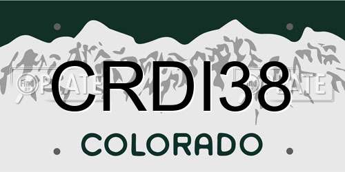 CRDI38 Colorado License Plate