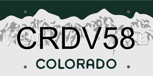 CRDV58 Colorado License Plate