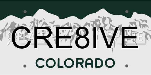 CRE8IVE Colorado License Plate