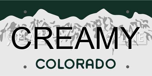 CREAMY Colorado License Plate