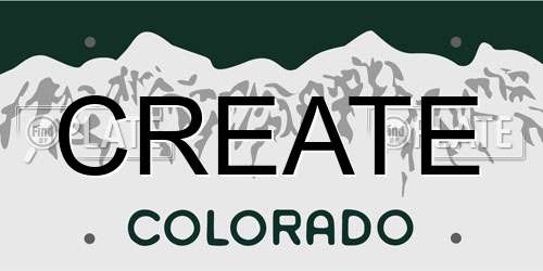 CREATE Colorado License Plate
