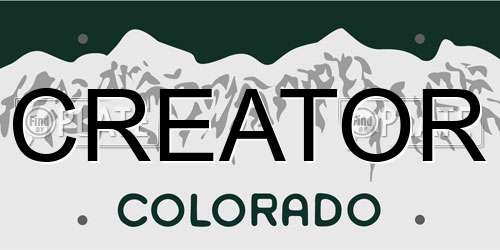 CREATOR Colorado License Plate