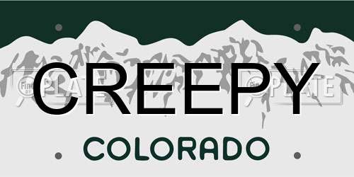 CREEPY Colorado License Plate