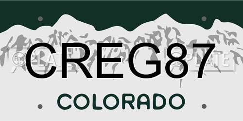 CREG87 Colorado License Plate