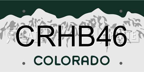 CRHB46 Colorado License Plate