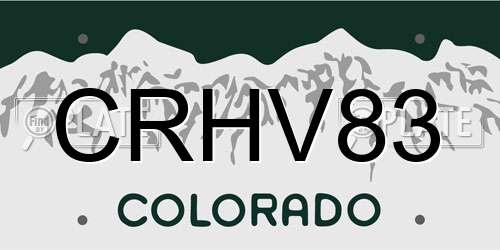 CRHV83 Colorado License Plate