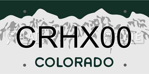 CRHX00 Colorado License Plate