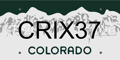CRIX37 Colorado License Plate