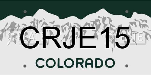 CRJE15 Colorado License Plate