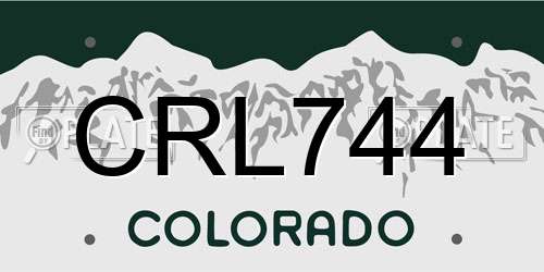 CRL744 Colorado License Plate