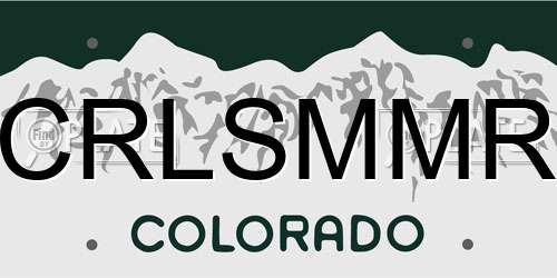CRLSMMR Colorado License Plate