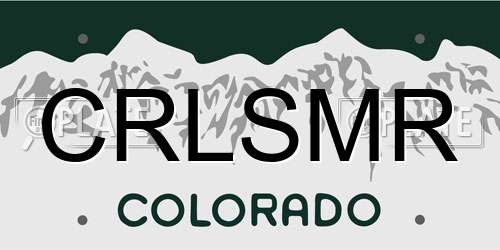 CRLSMR Colorado License Plate